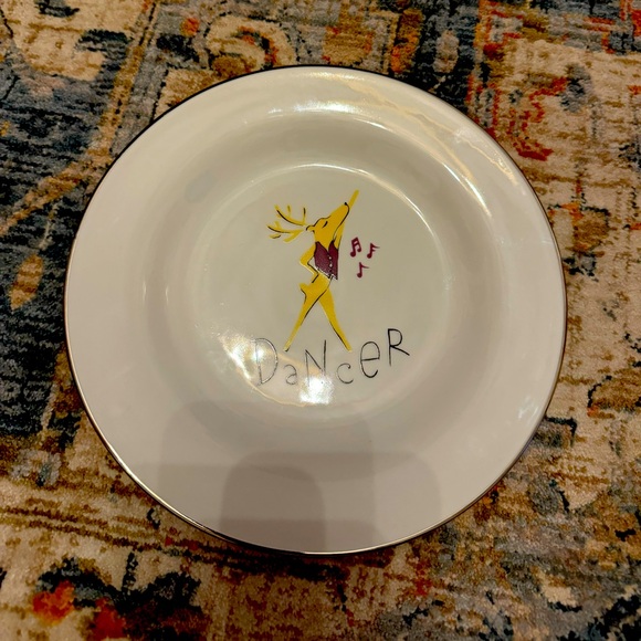 Pottery, barn, reindeer, design salad plate “dancer” - Picture 1 of 2